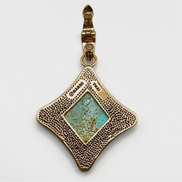 Studio Barse Natural Turquoise Golden Bronze Leather Cord Southwestern Necklace - Picture 5 of 5